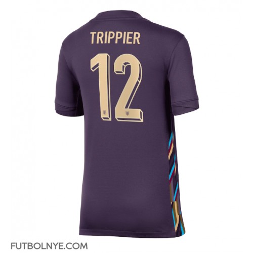 Camiseta Inglaterra Kieran Trippier #12 Visitante Equipación para mujer Eurocopa 2024 manga corta